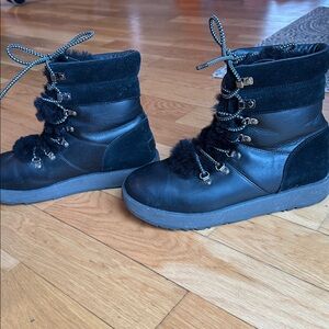 UGG Black Boots Lace Up Boot, EUC, size 10